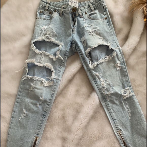 ONE Teaspoon RIPPED jeans 27 - Picture 1 of 4